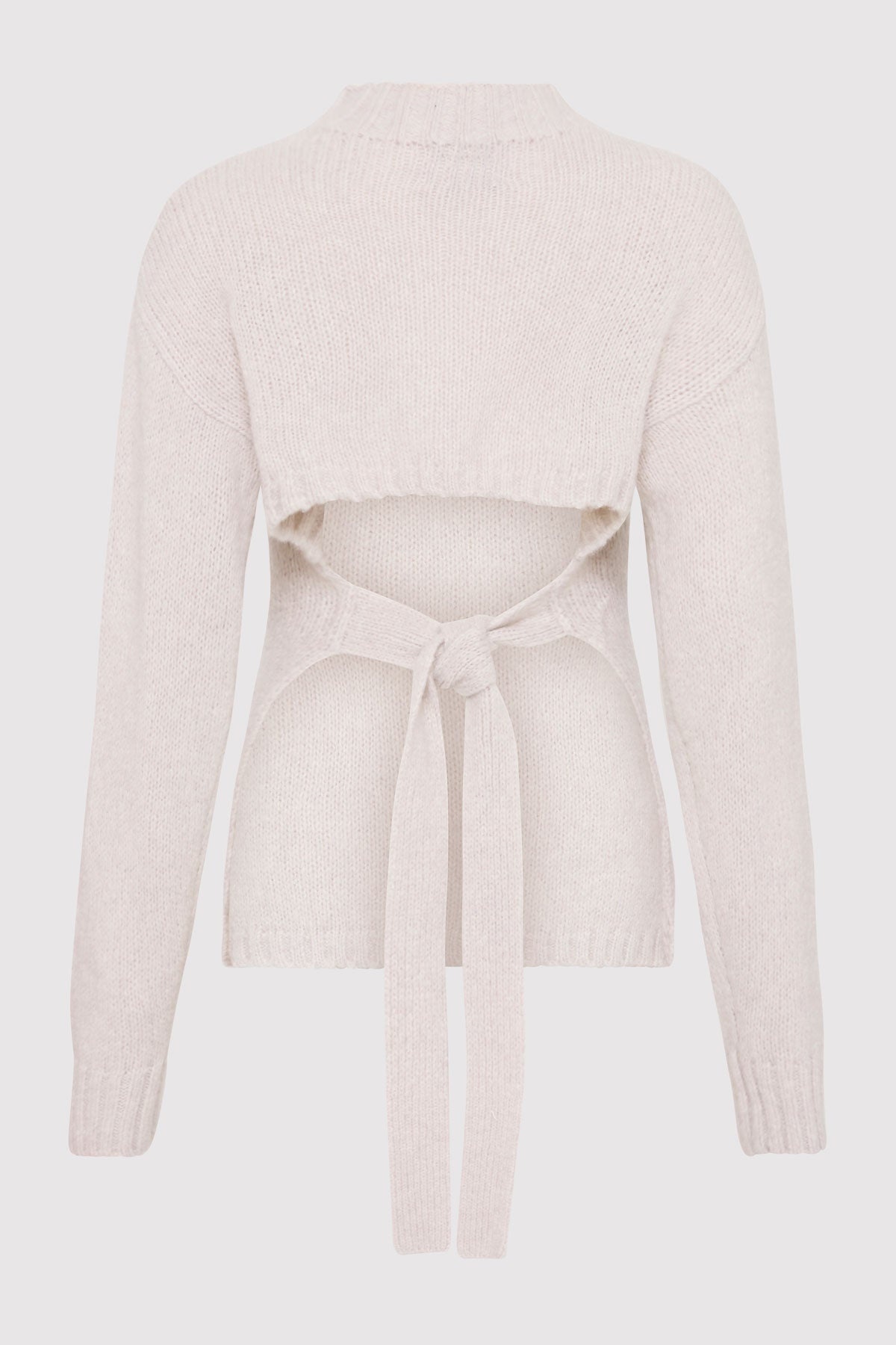 Wool Cashmere Blend Tie Back Jumper - Mist - 7