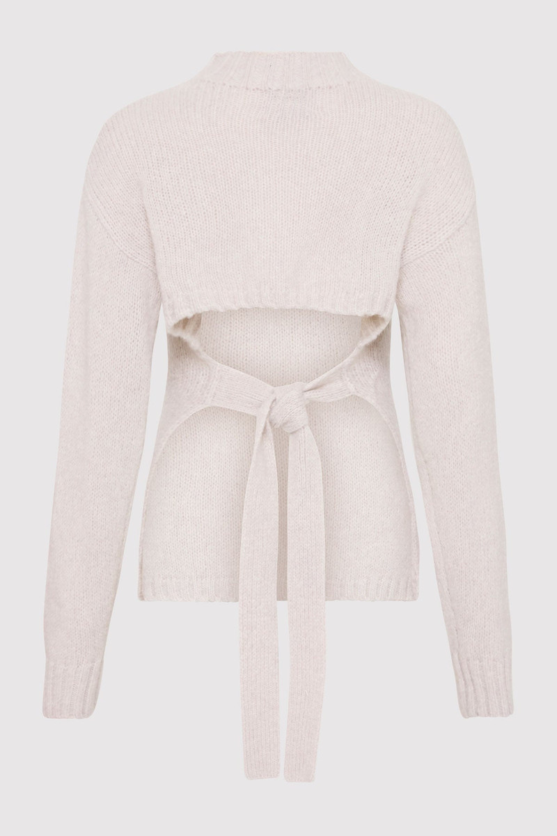 ST. AGNI Wool Cashmere Blend Tie Back Jumper - Mist outlook