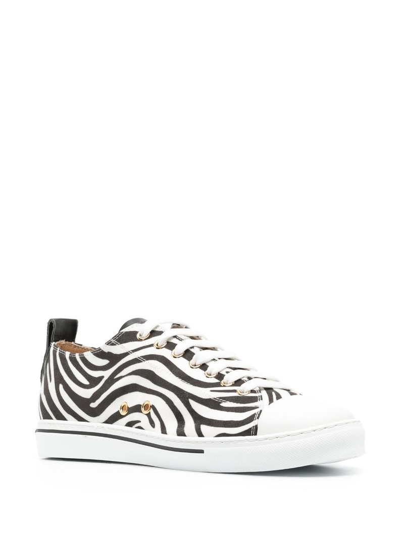 Roberto Cavalli zebra-print leather sneakers outlook