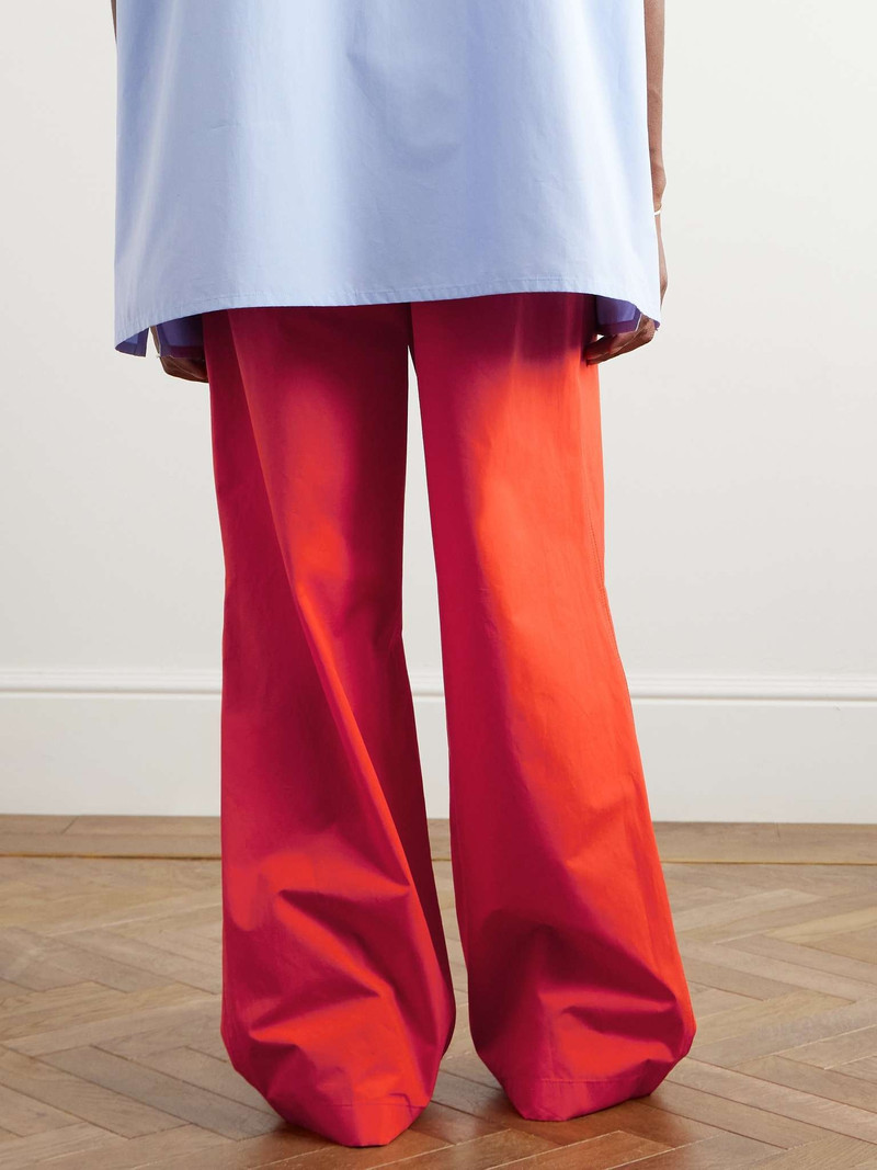 Logo-Appliquéd Wide-Leg Cotton Trousers 4