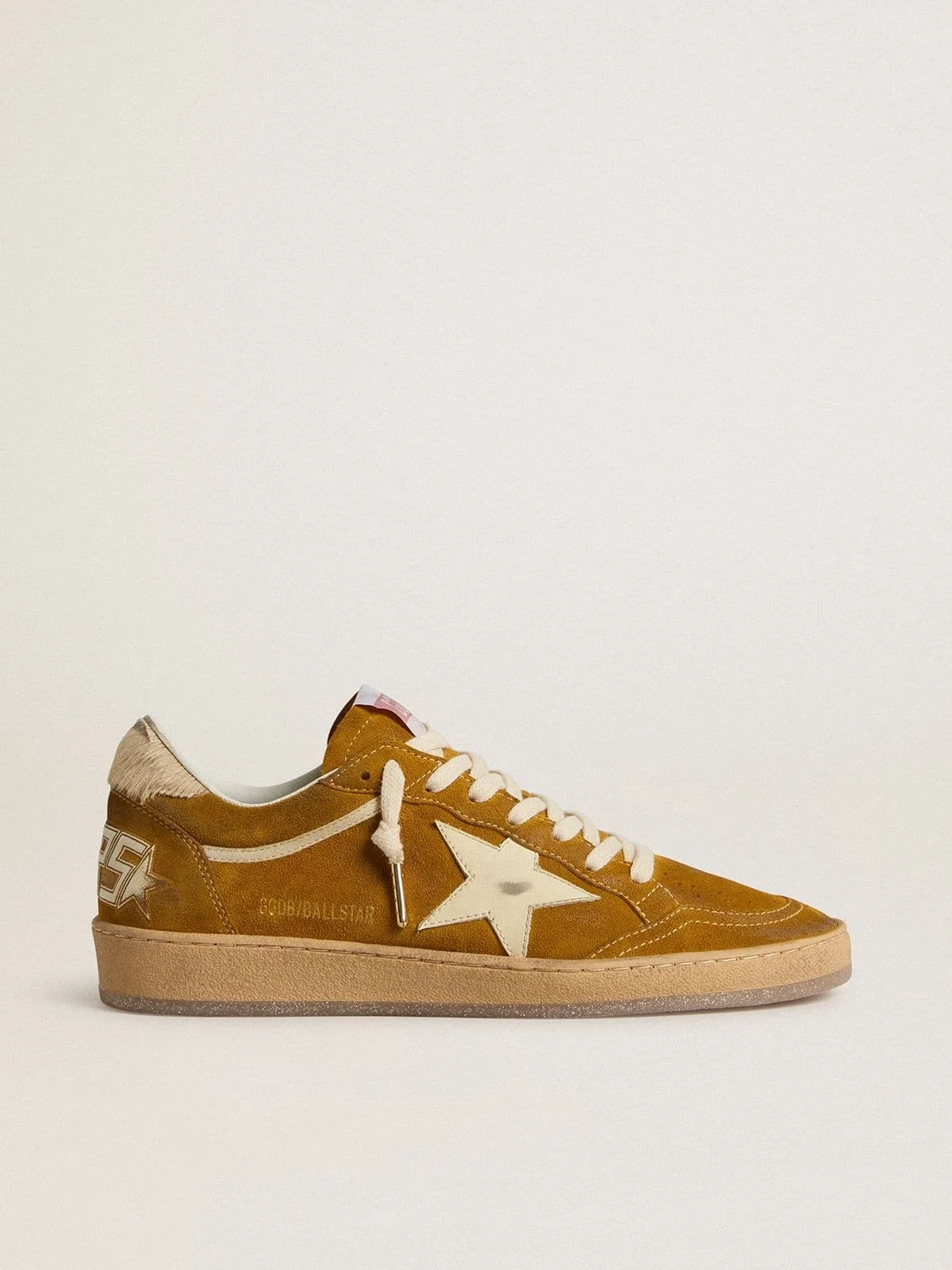 Women's Ball Star in suede with beige leather star and pony skin heel tab - 1