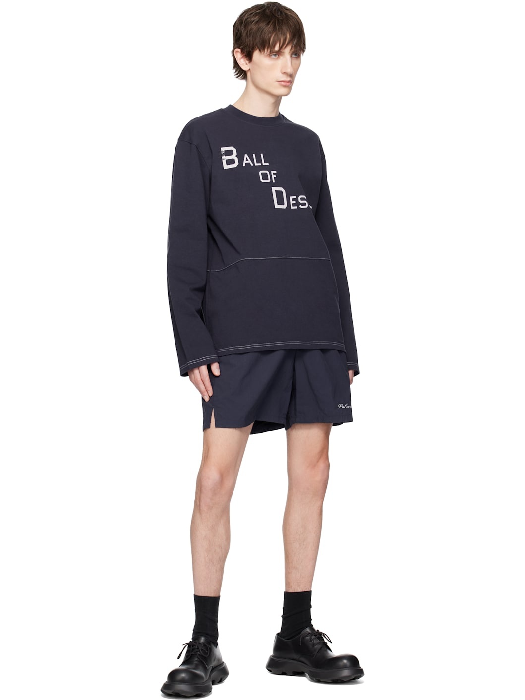 Navy Global Tennis Shorts - 4