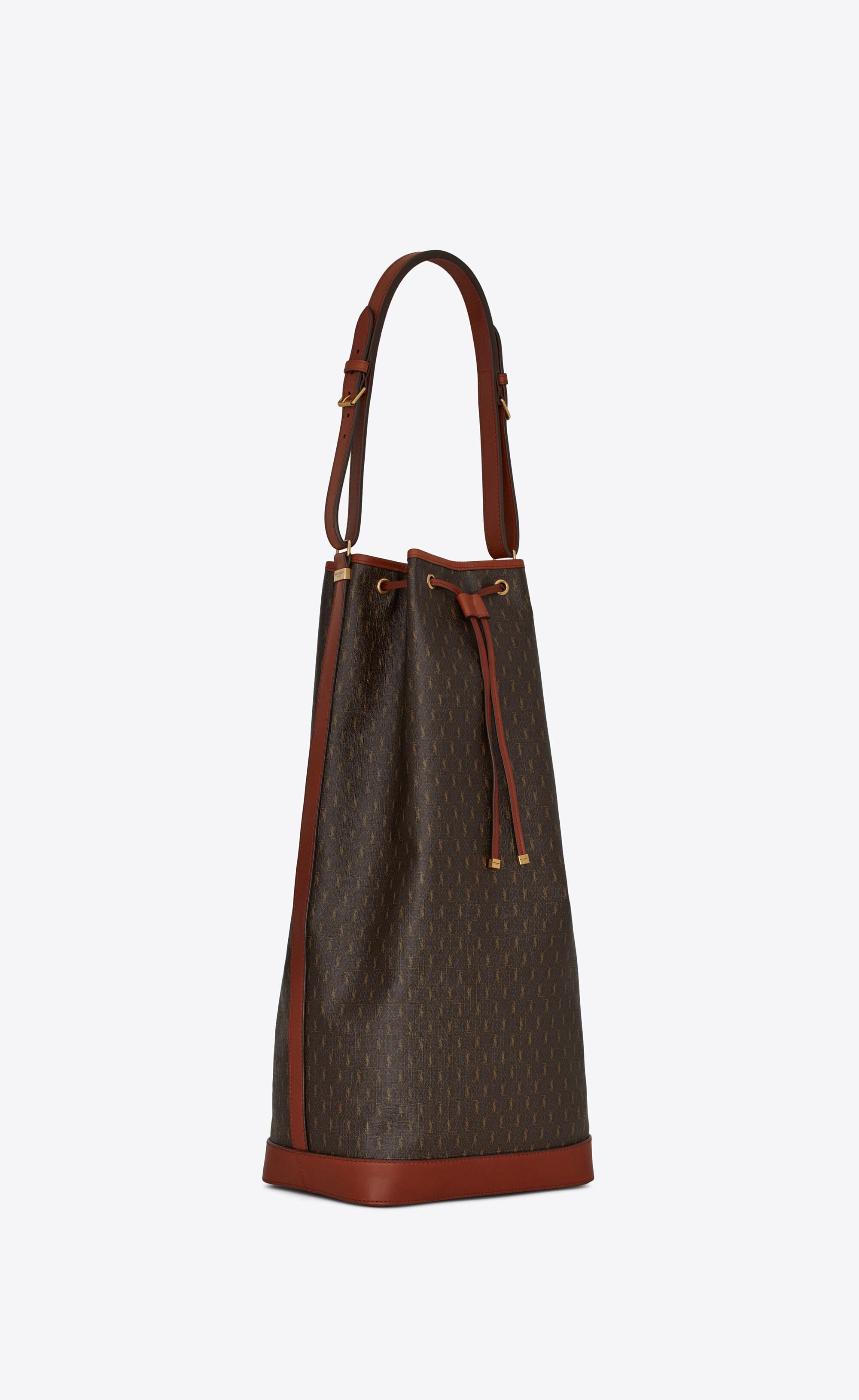 le monogramme long bucket bag in canvas and smooth leather - 5