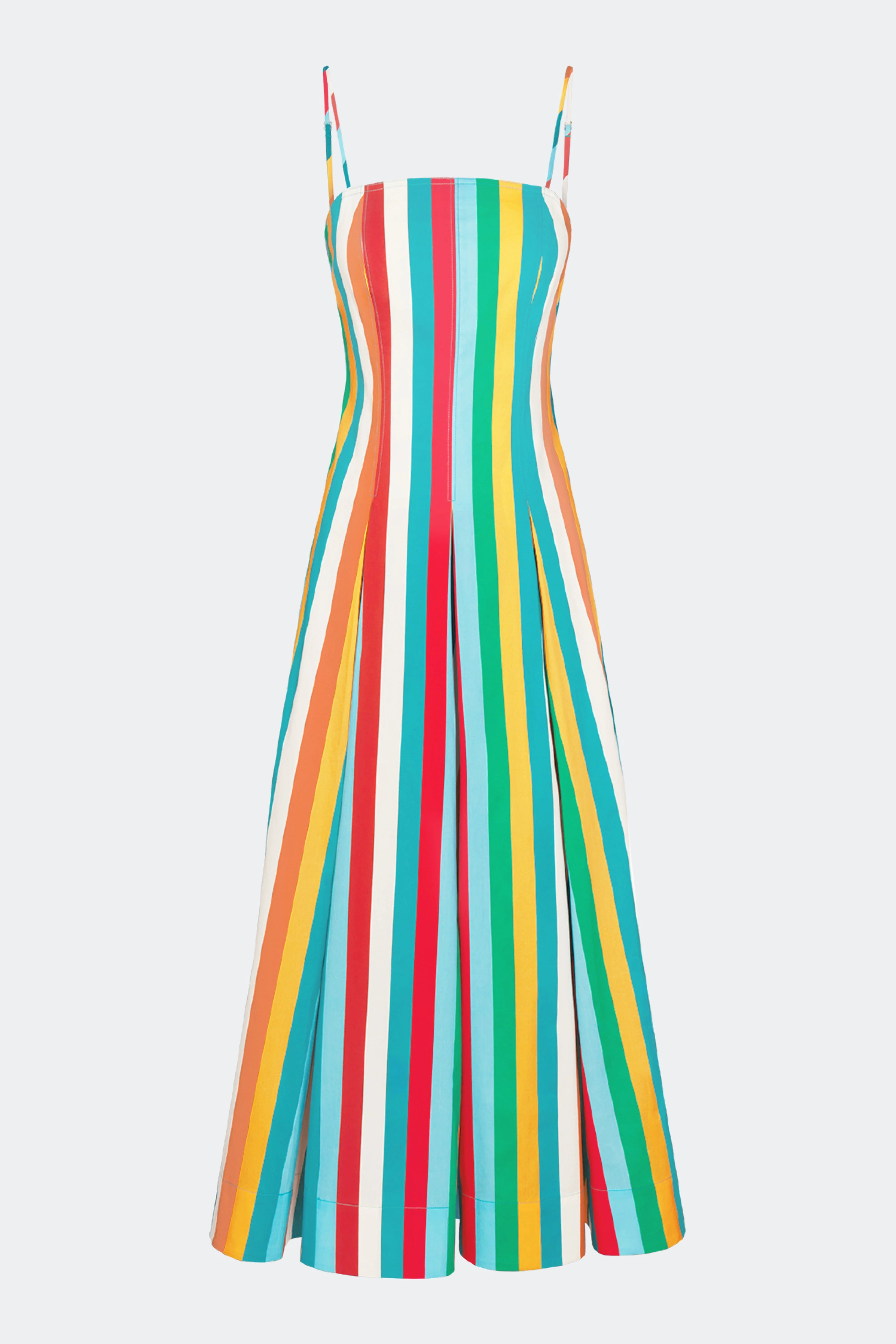 Astrid Poplin Dress In Vibrant Multi Stripe - 1