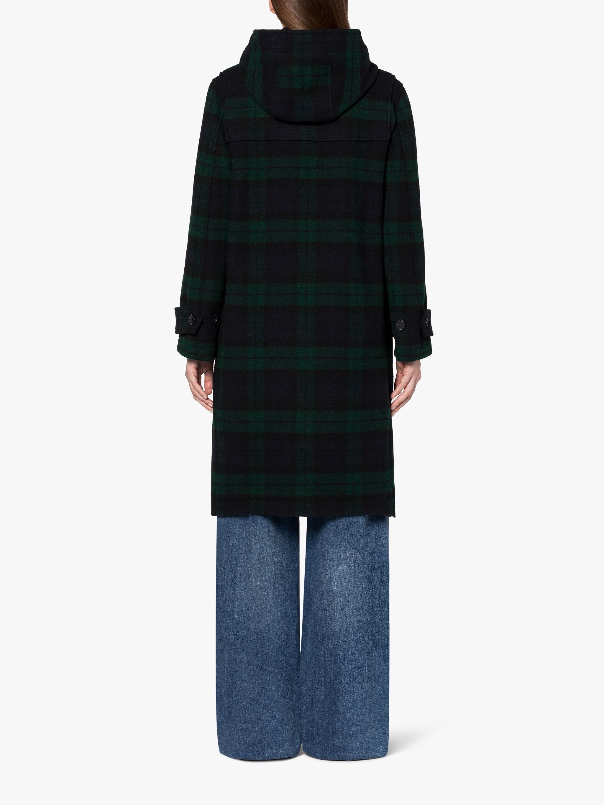 INVERALLAN BLACK WATCH WOOL DUFFLE COAT - 4
