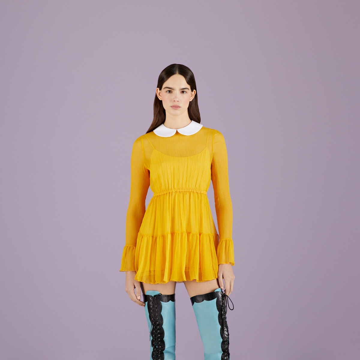 Silk chiffon dress - 5