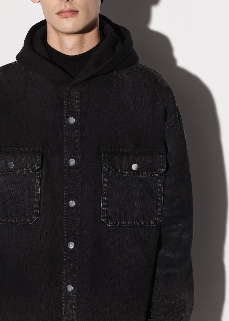 DENIM HOODED OVERSHIRT 5