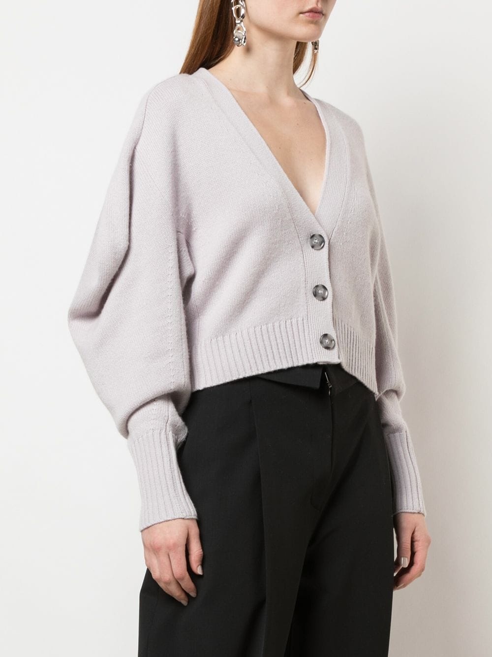 draped sleeve cropped cardigan - 3