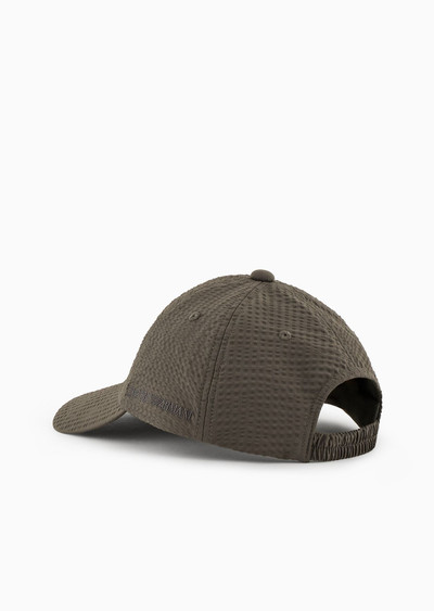 EMPORIO ARMANI Baseball cap in technical seersucker fabric outlook