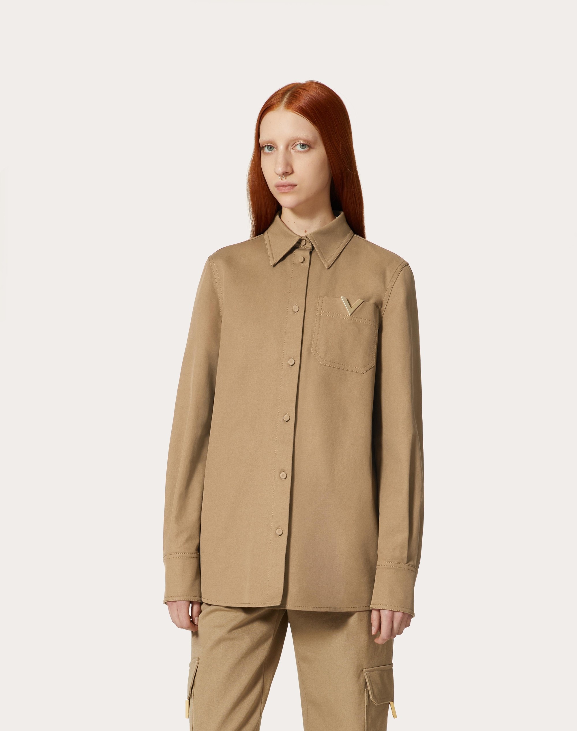 STRETCH COTTON CANVAS OVERSHIRT - 3