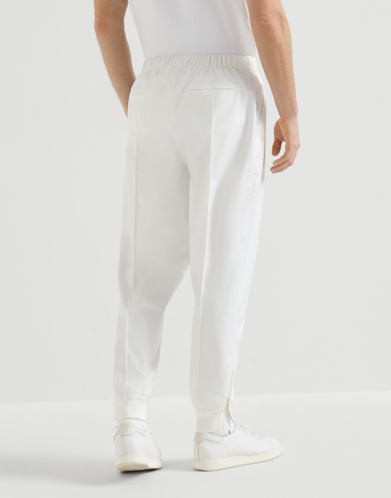 Nylon trousers with tabbed waistband, Crête detail and elasticated zipper cuffs 3