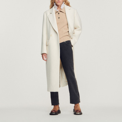 Sandro Long coat with wide collar outlook