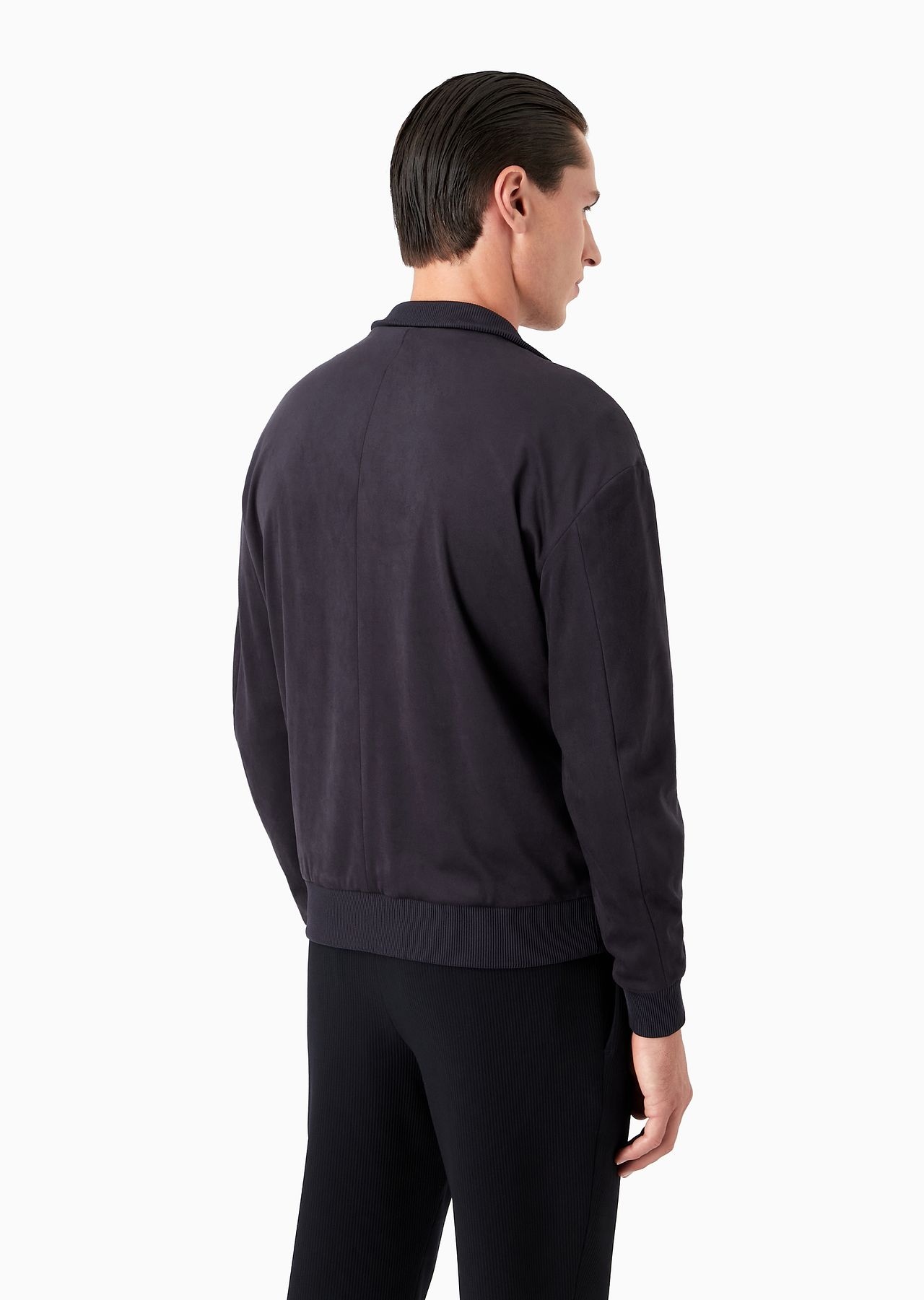 Suede-effect jersey blouson - 3