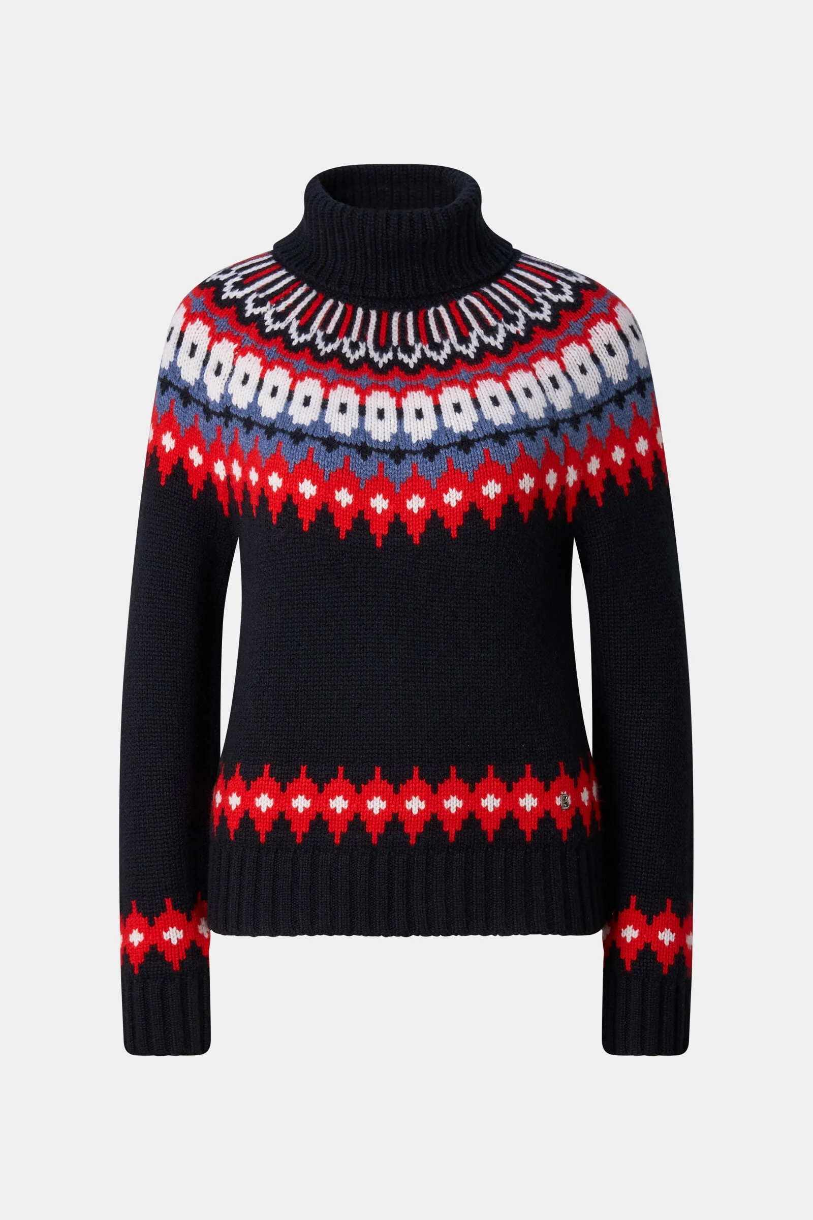 Ingrid Cashmere Norwegian Pullover in Navy/Red/Blue - 1