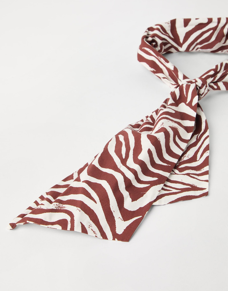 Brunello Cucinelli Cotton Ethnic print poplin headband outlook