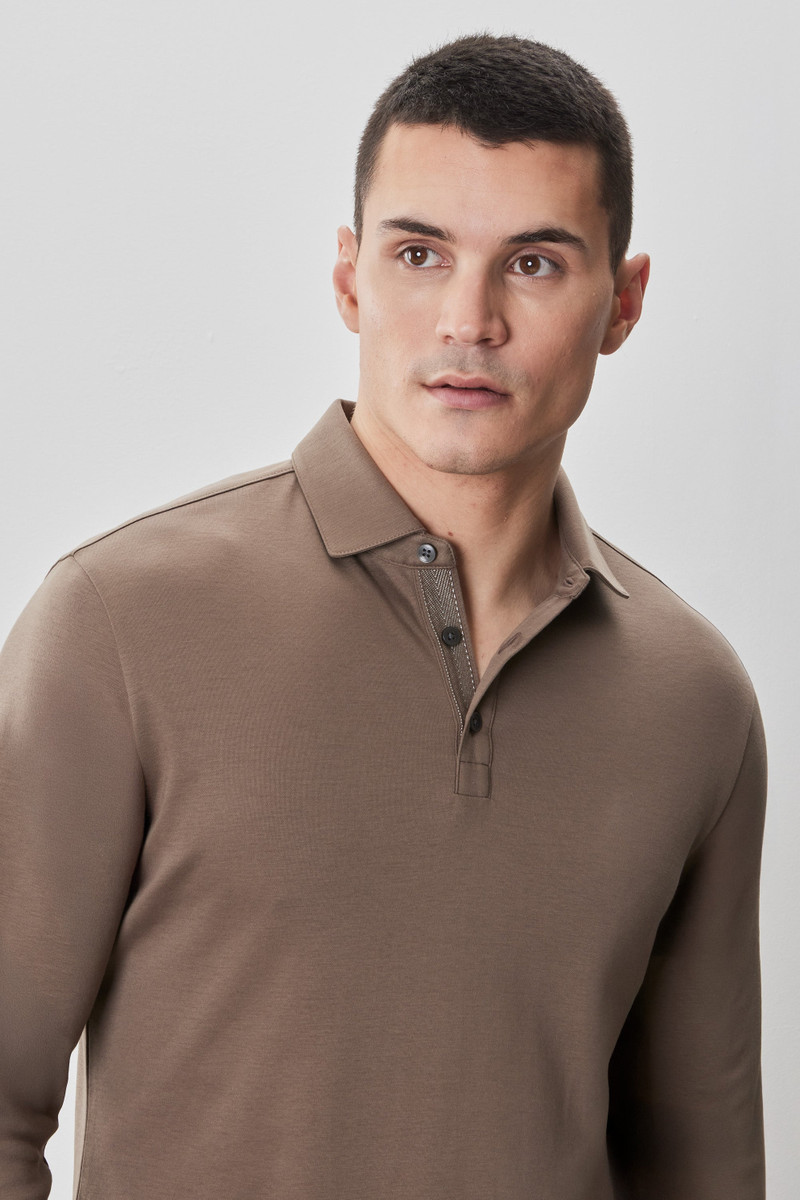 The Barakett Long Sleeve Herringbone Polo 2