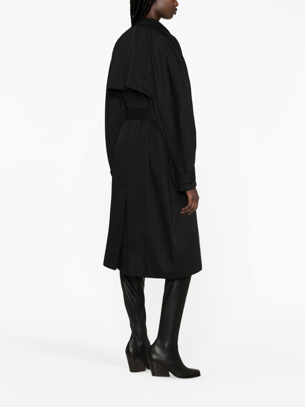 double-breasted belted trench coat - 4