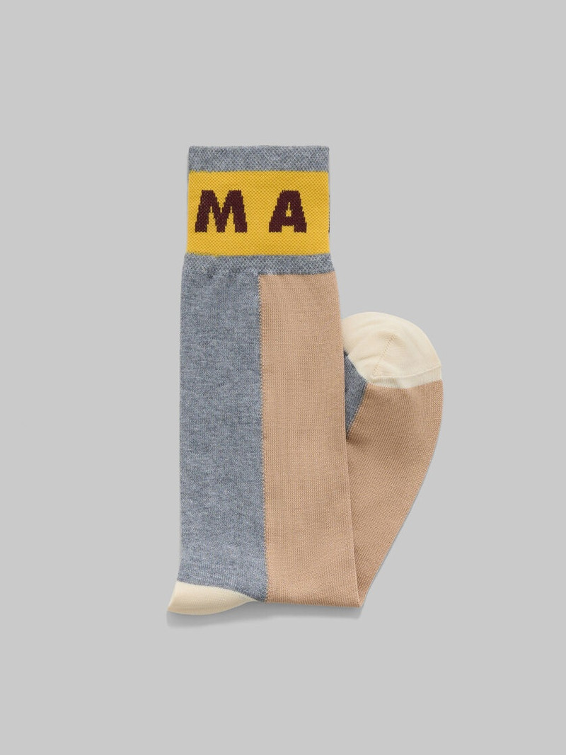 Marni BROWN COLOUR-BLOCK COTTON SOCKS outlook