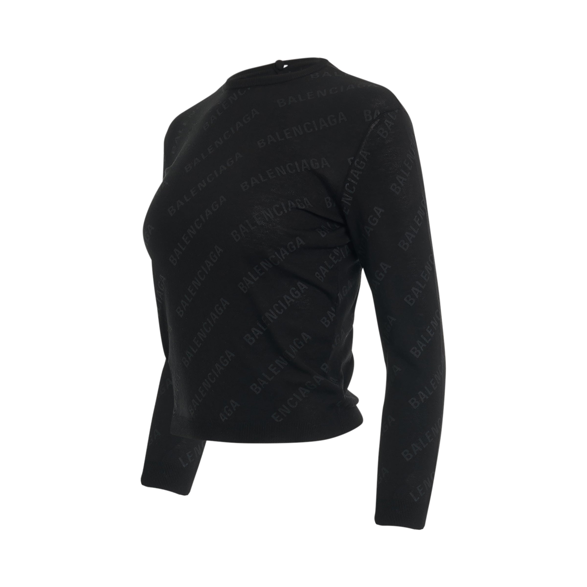 Allover Logo Knit Sweater in Black - 2