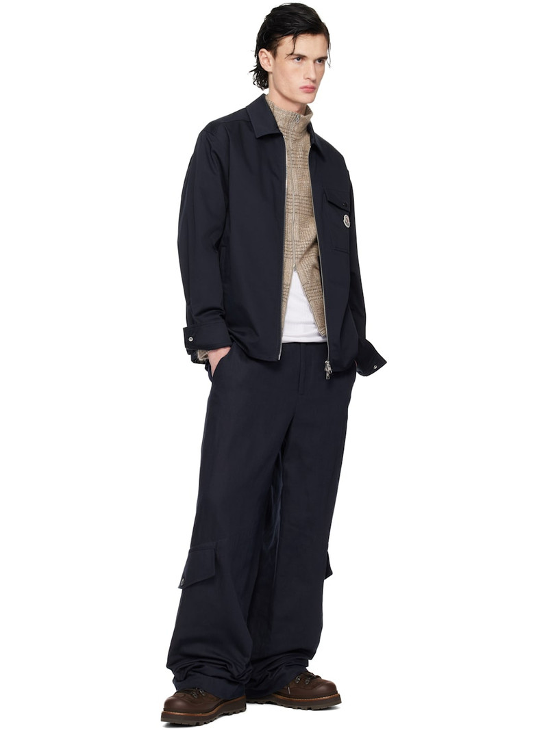 Moncler Navy Cotton Gabardine Zip-Up Jacket outlook