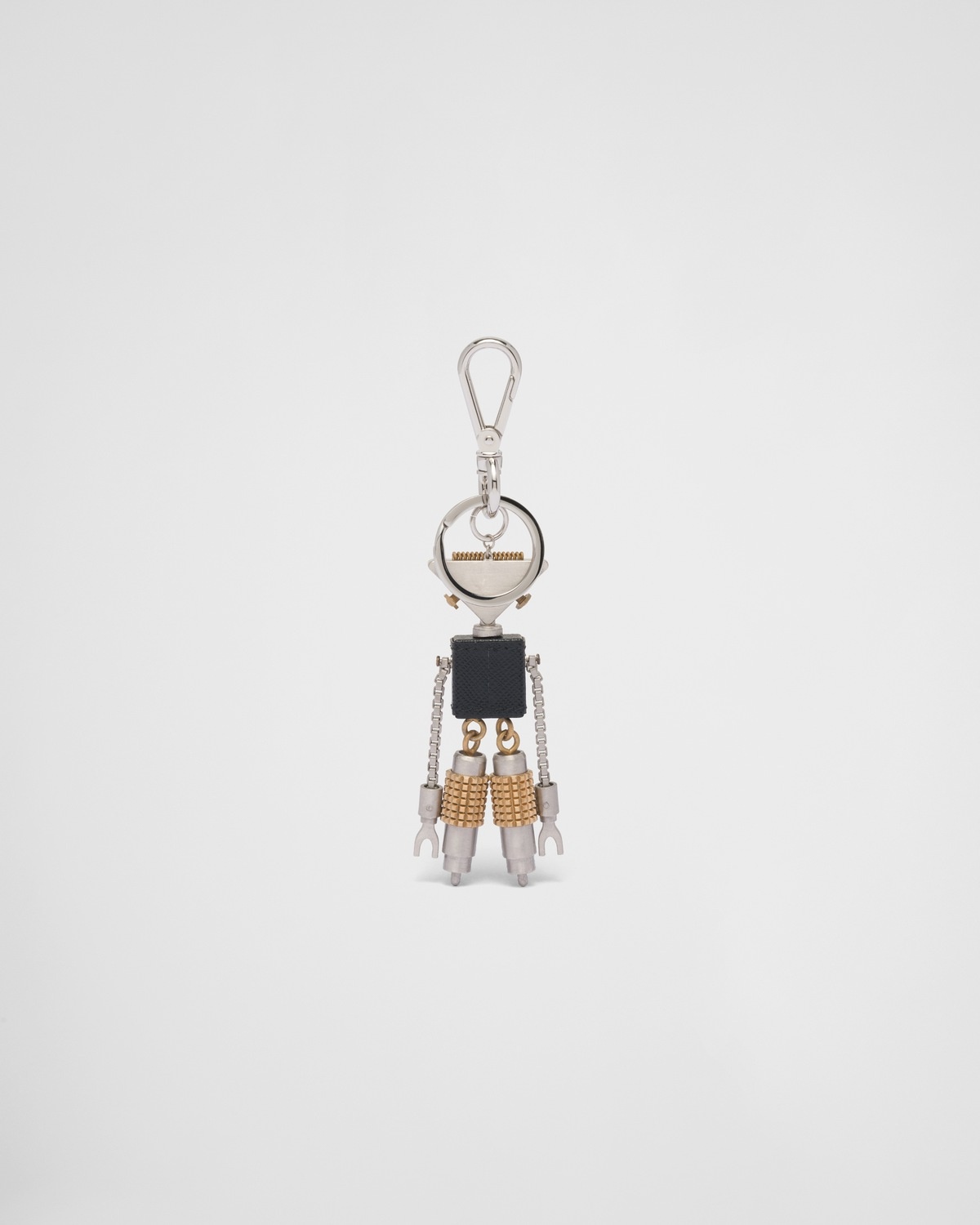 Saffiano leather robot trick keychain - 3