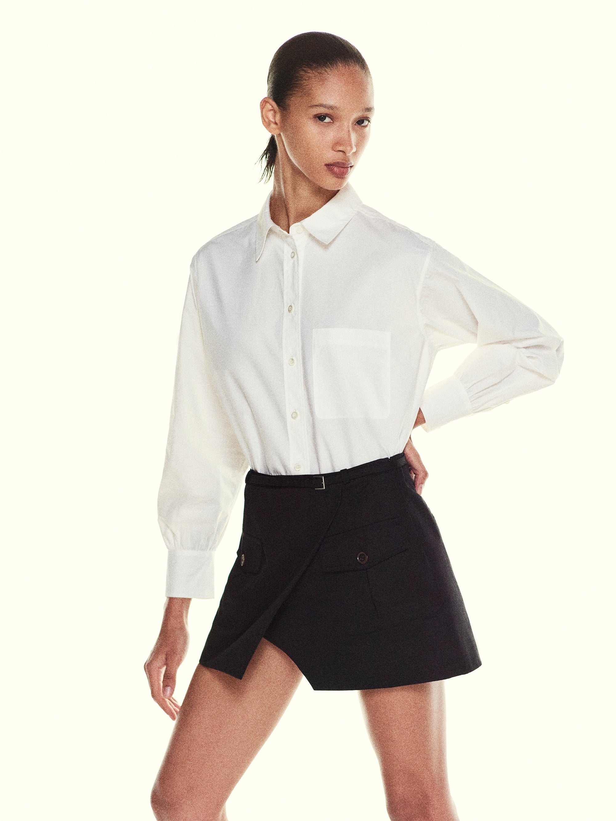 The Utility Cargo Skirt in Black - 2