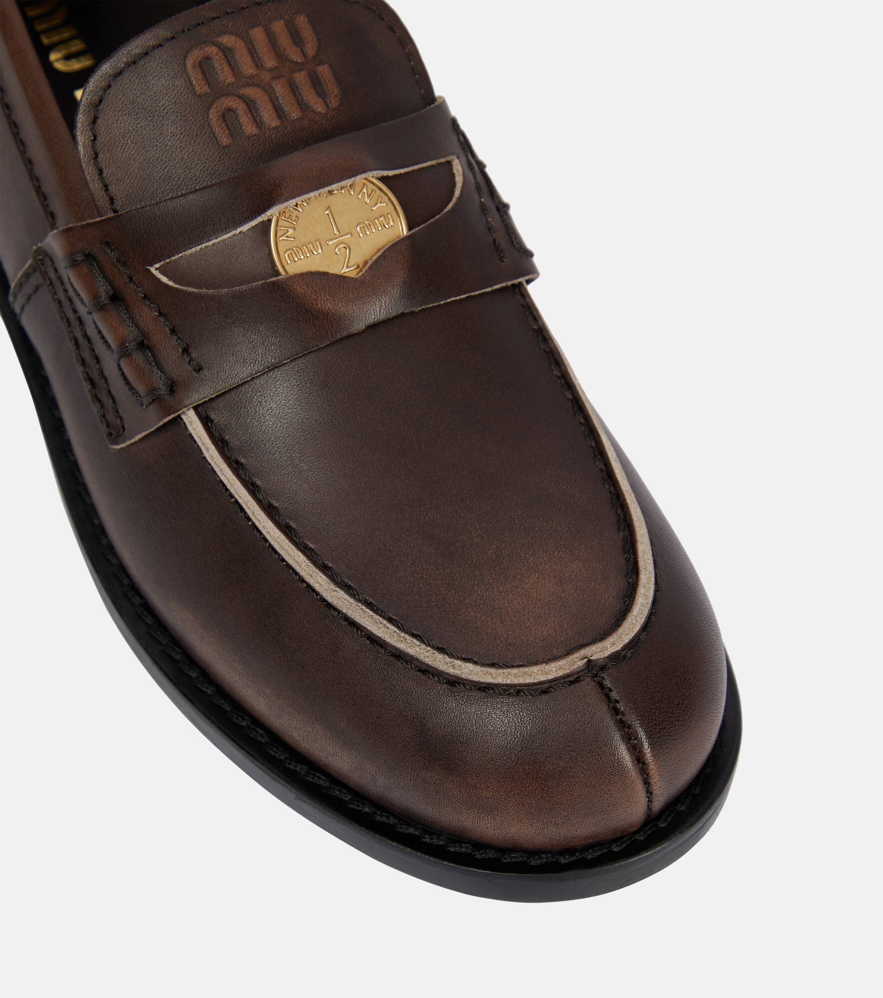 Embellished leather loafers - 5