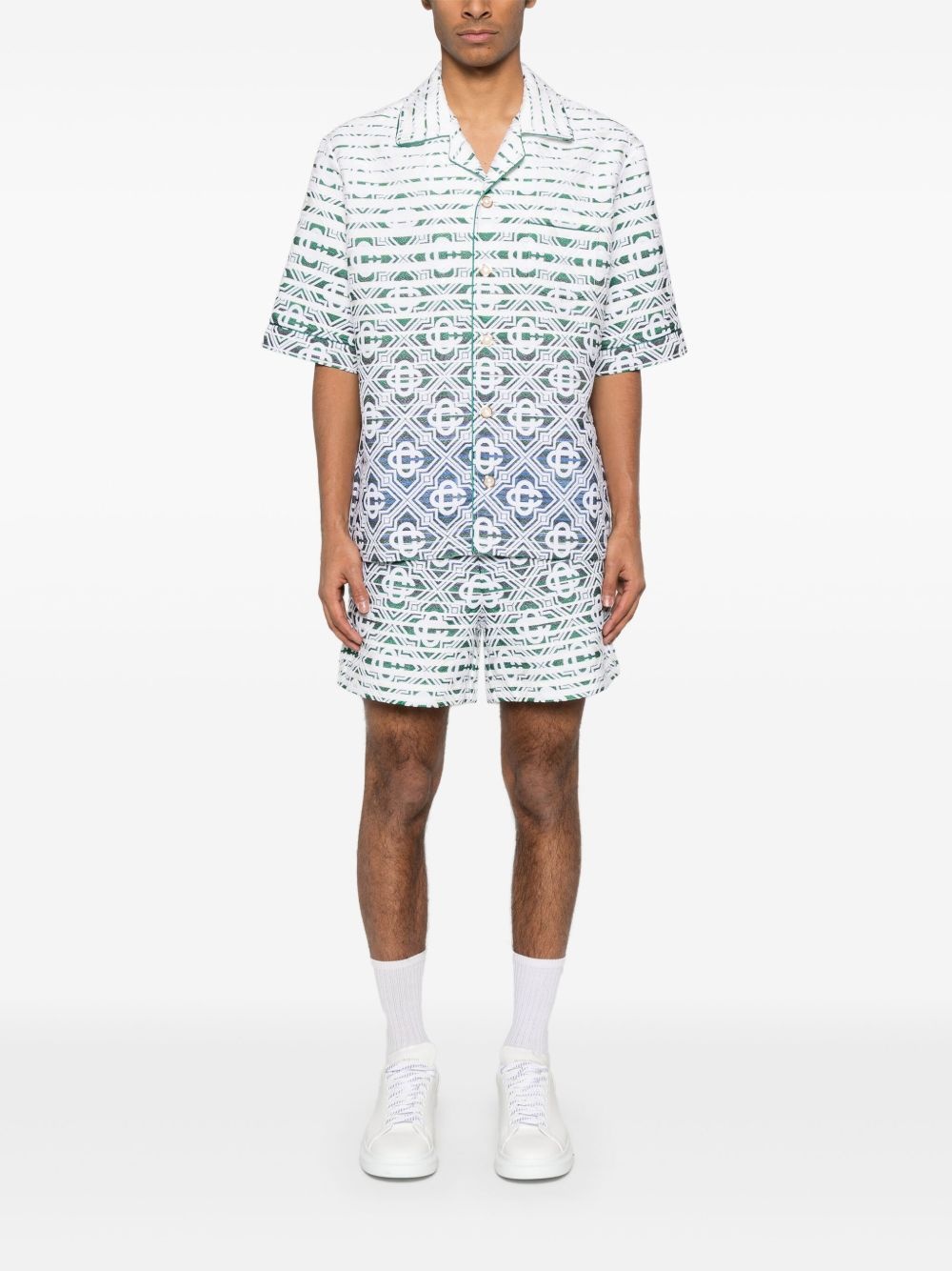 monogram-gradient towelling shirt - 2