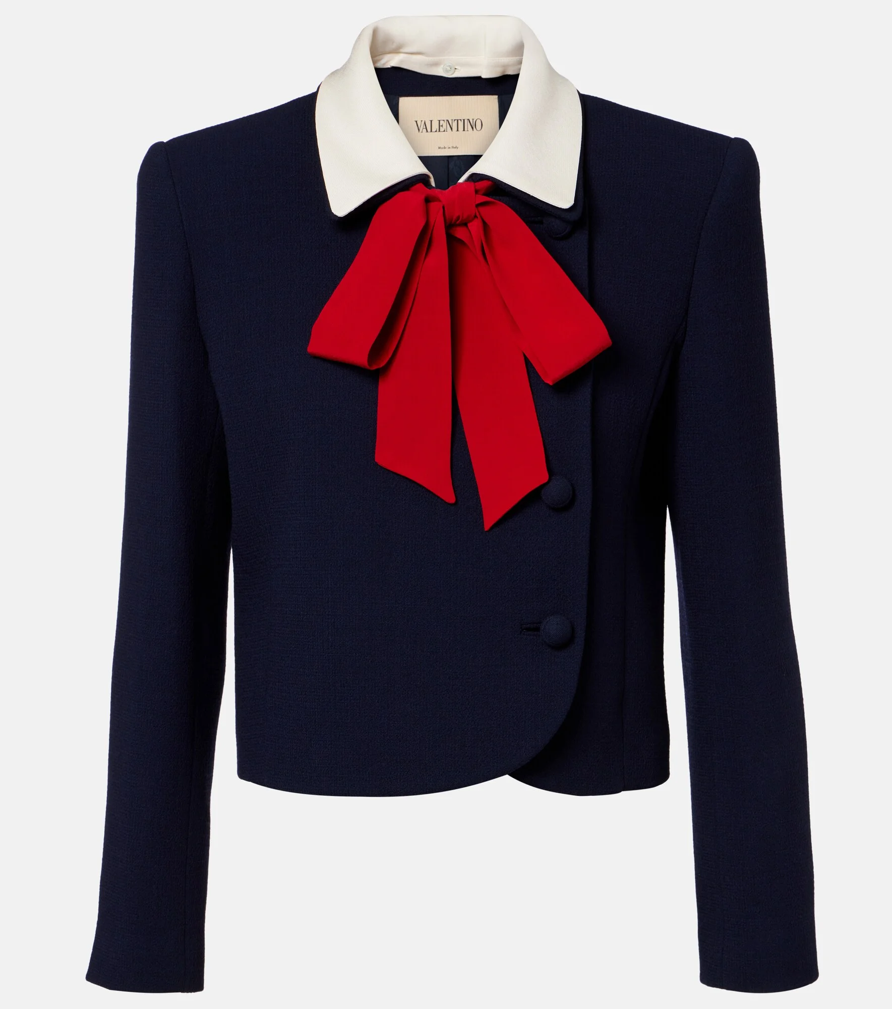 Tie-neck virgin wool jacket - 1