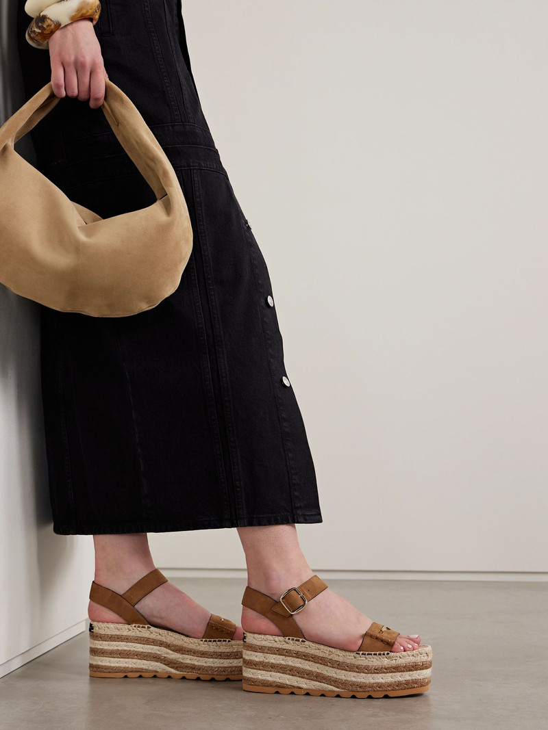 Stella McCartney Gaia suede platform sandals Light brown outlook