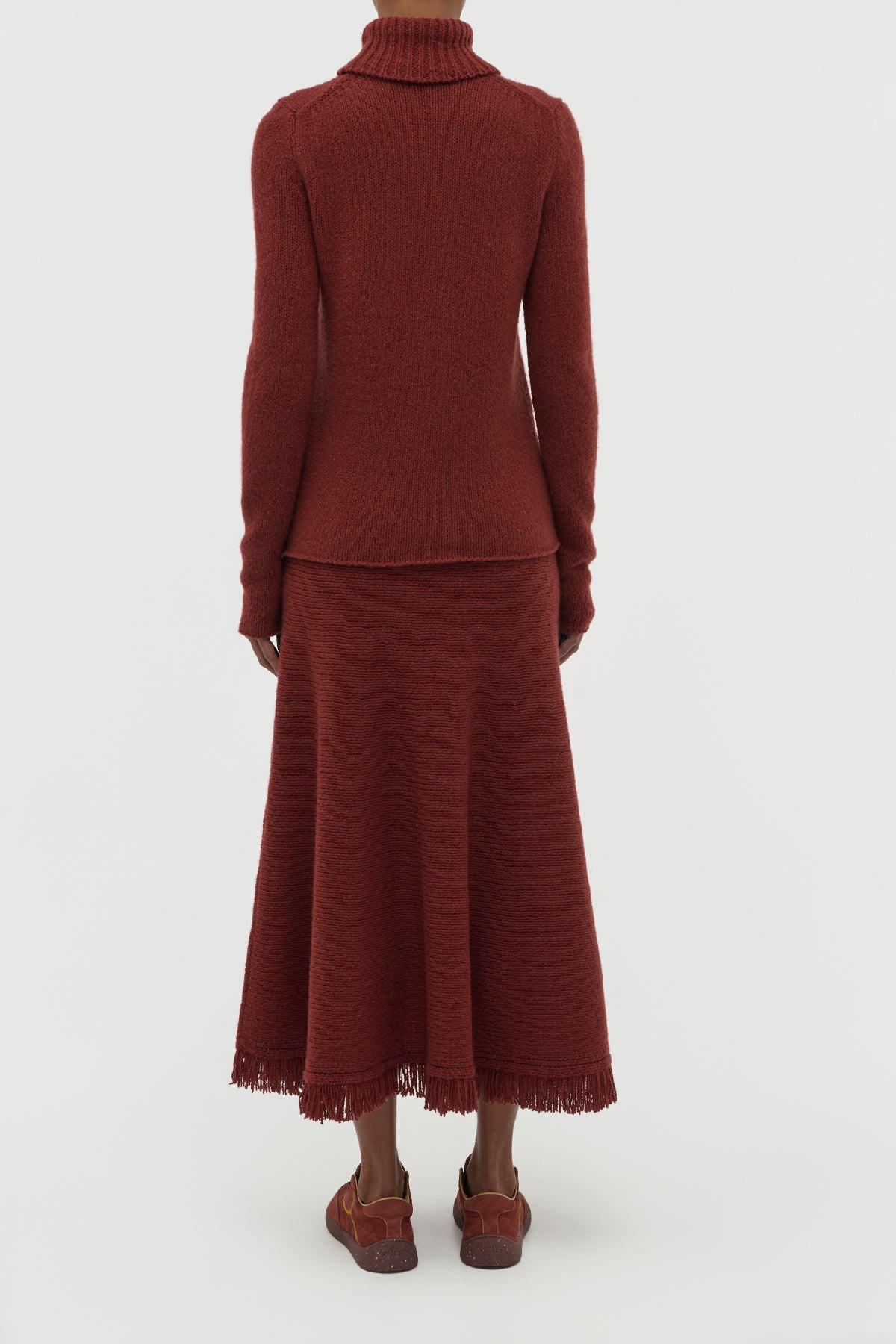 Nelle Knit Turtleneck in Burnt Sienna Cashmere - 4
