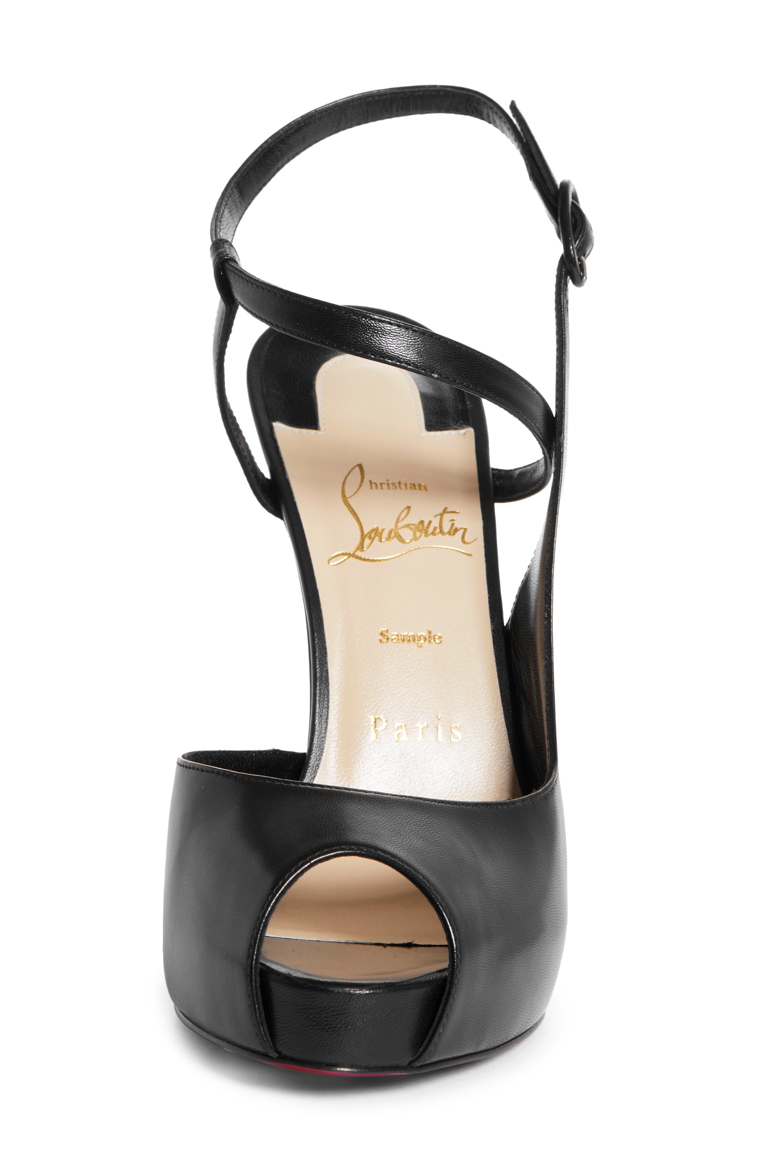Christian Louboutin Jenlove Ankle Strap Peep Toe Stiletto in Black at Nordstrom - 4