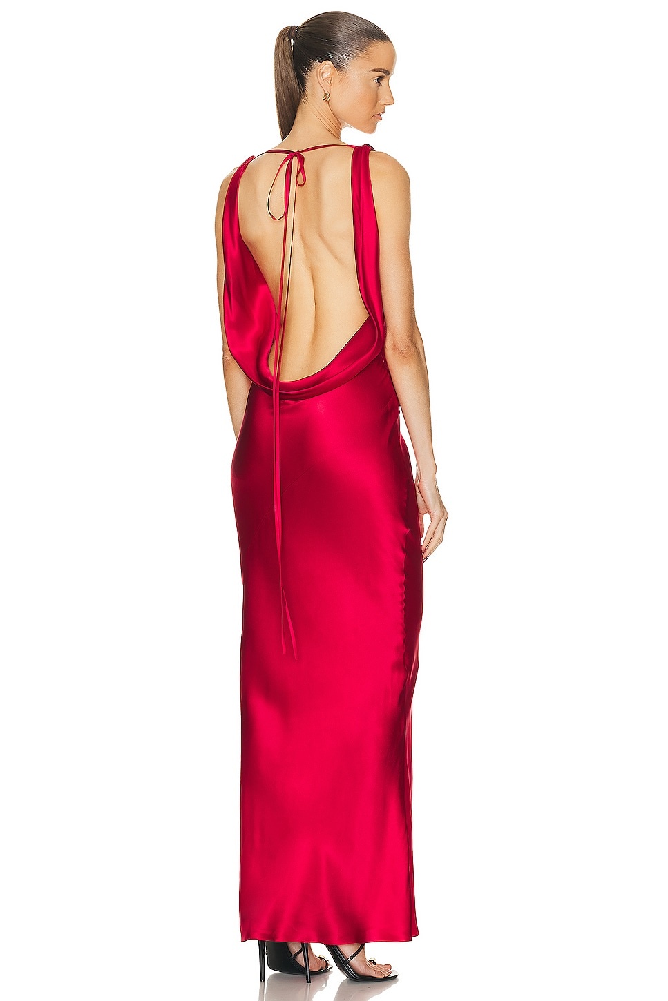 Plunging Back Cowl Dress - 2
