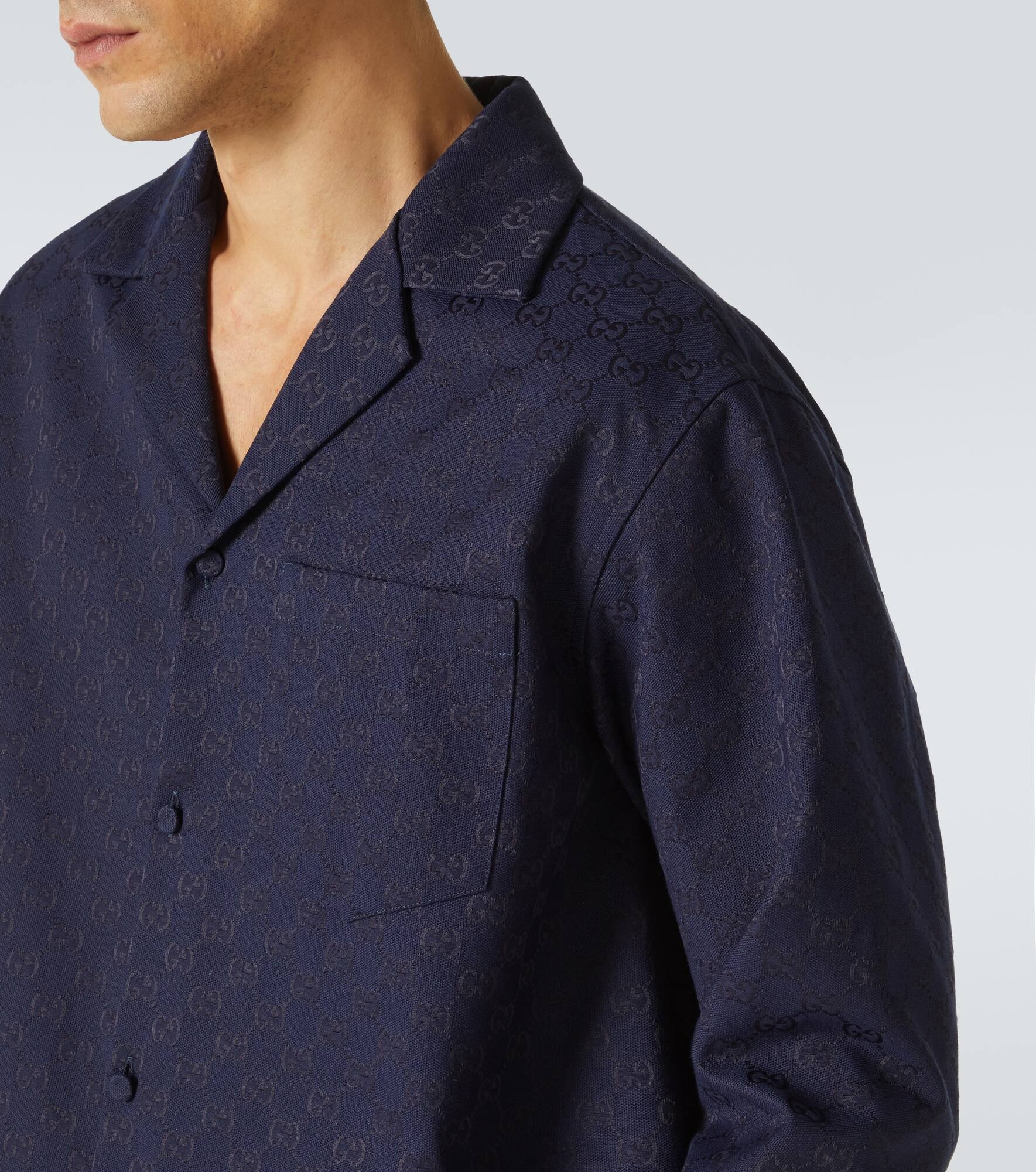 GG canvas cotton-blend shirt - 5