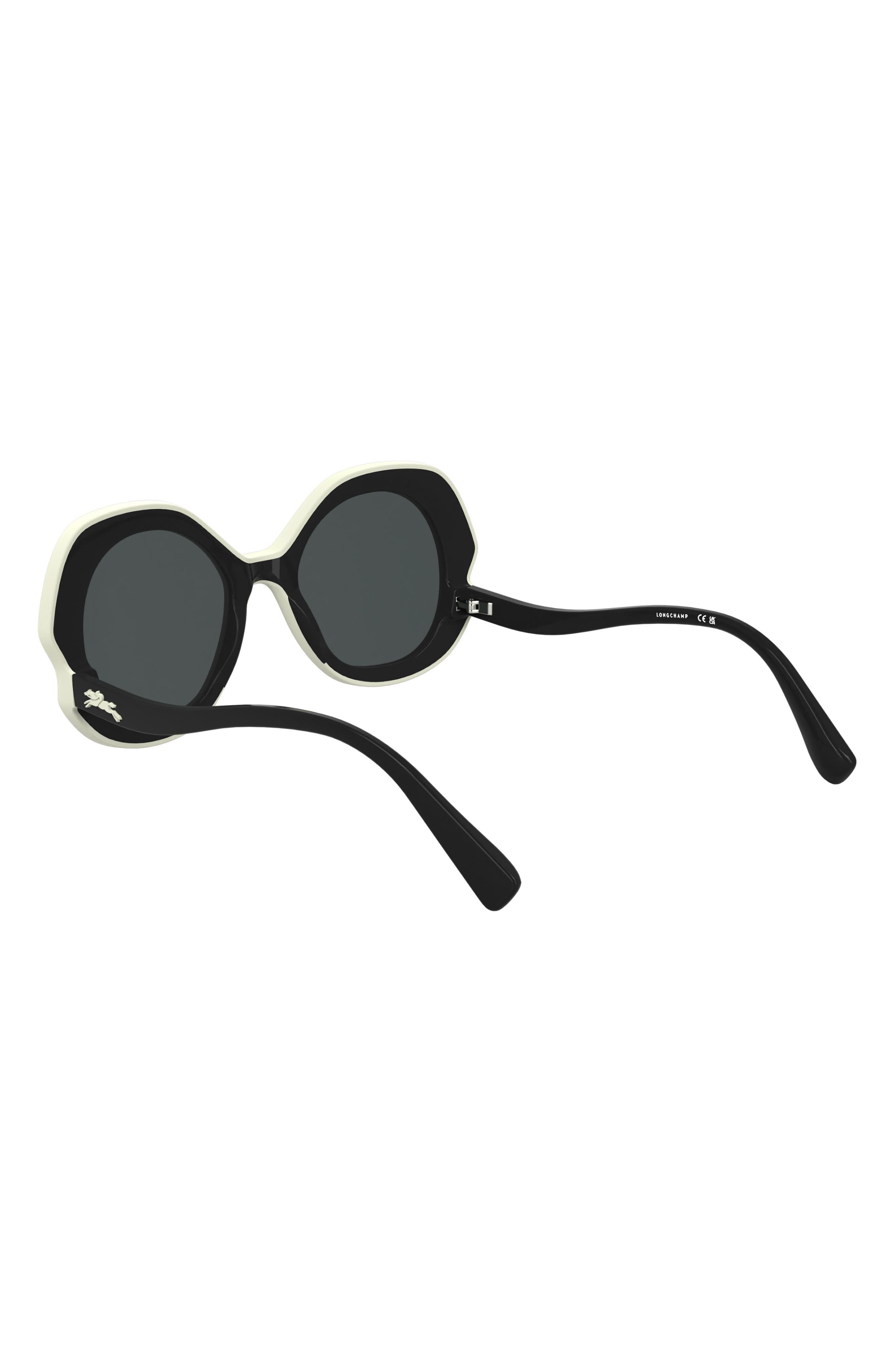 Longchamp 52mm Oval Sunglasses in Dark Grey/Black at Nordstrom - 5