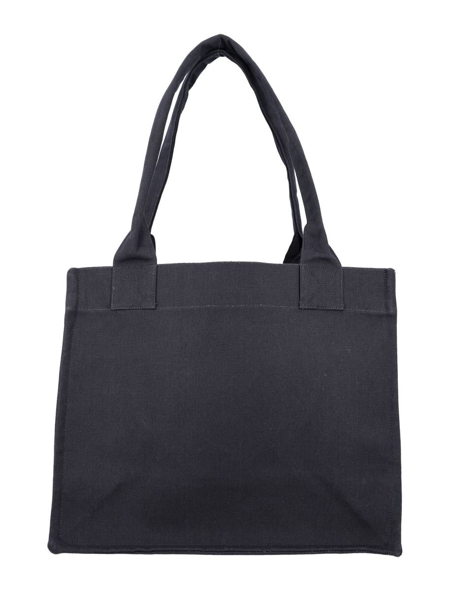GANNI｜ (BLACK LARGE LOGO EASY TOTE (A6647 252)) Ganni Large easy shopper tote bag for Women - Black in USA