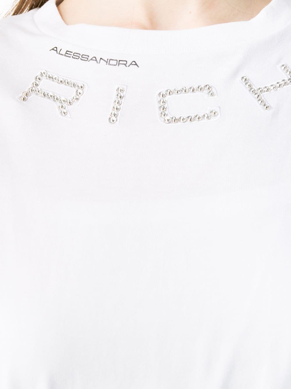 crystal embellished logo T-shirt - 5