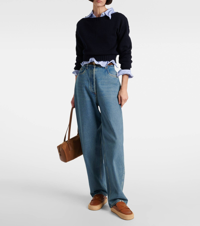 Prada Leather espadrille mules outlook