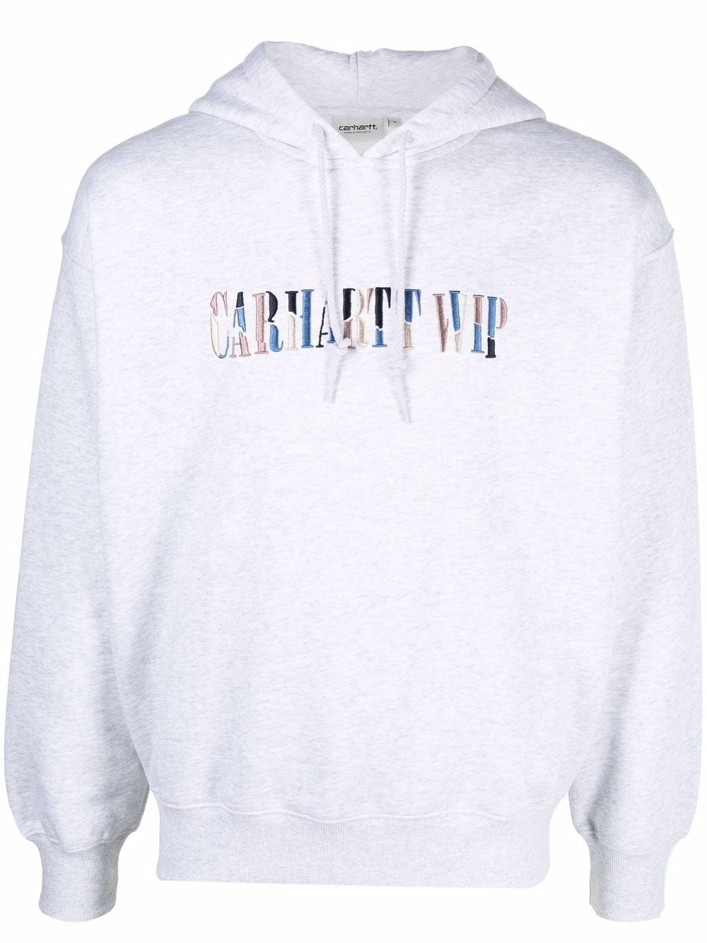 logo-embroidered cotton hoodie - 1