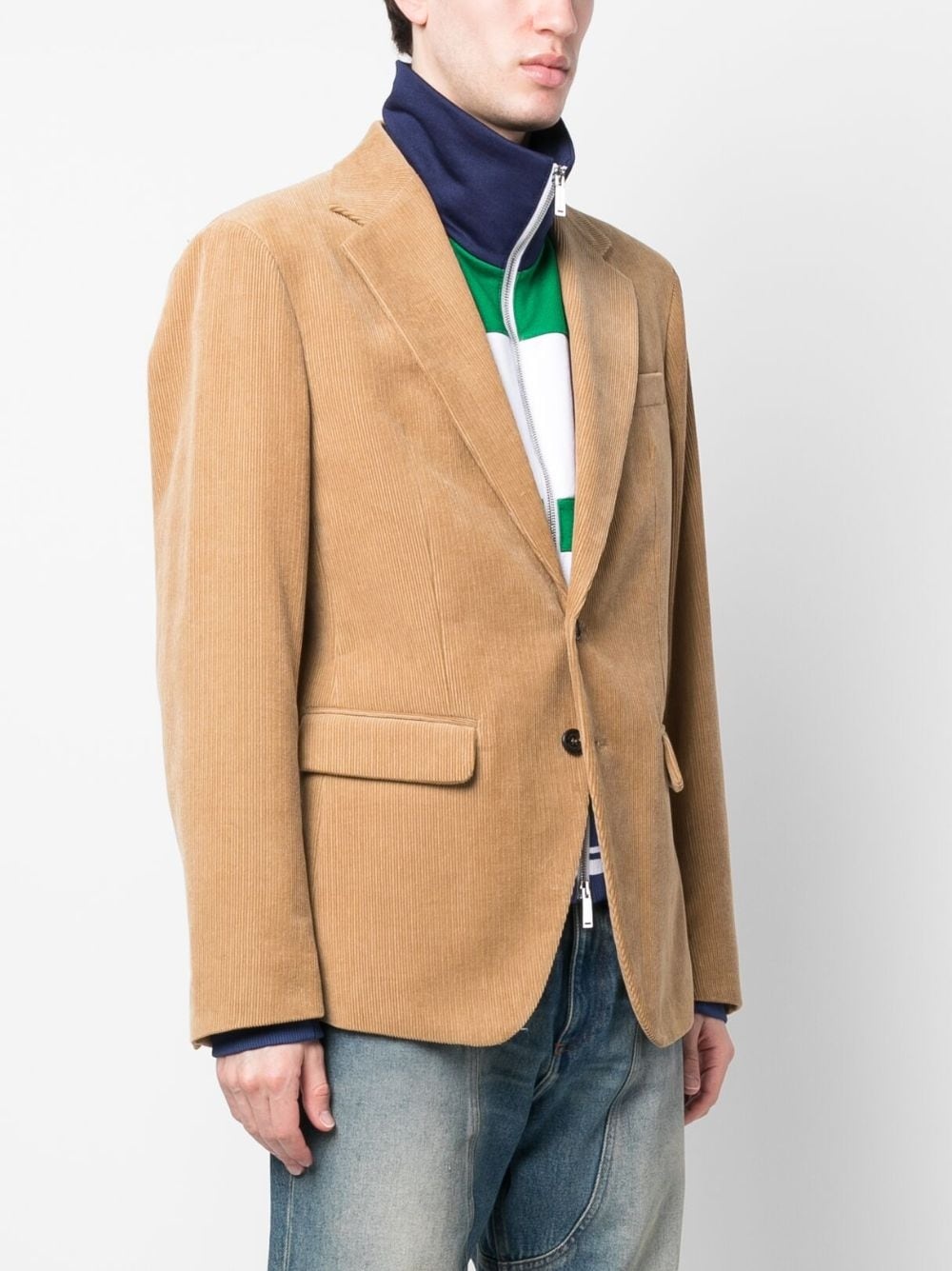 layered-effect single-breasted blazer - 3