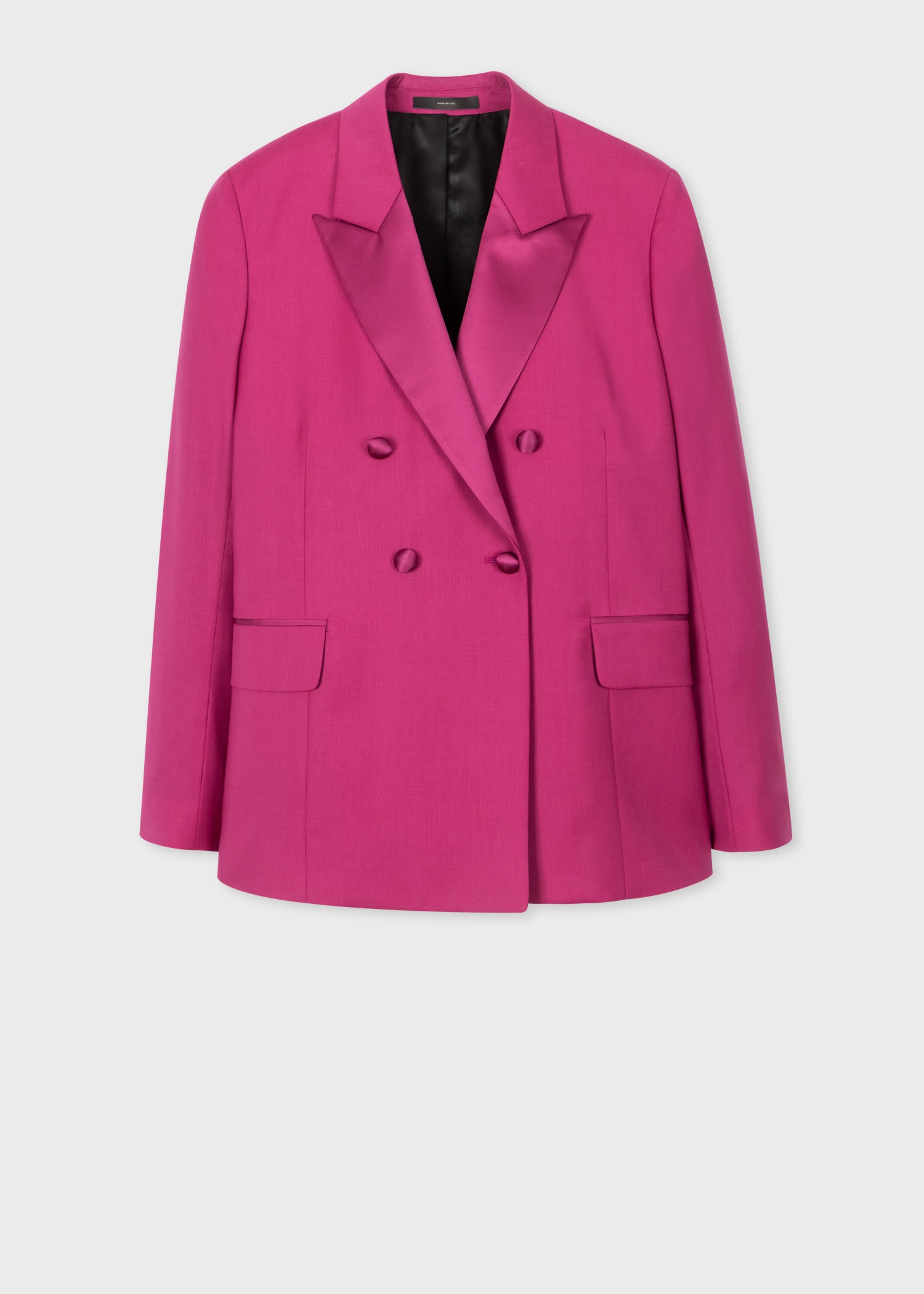 Magenta Wool-Mohair Double Breasted Jacket - 1