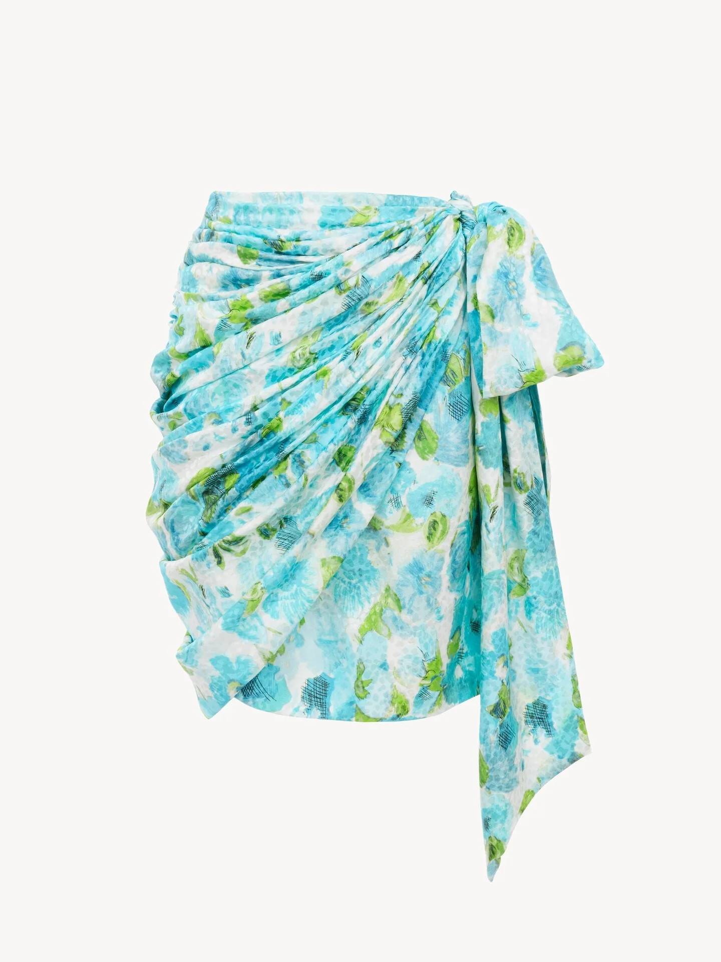 SHORT WRAP SKIRT IN SILK JACQUARD - 1