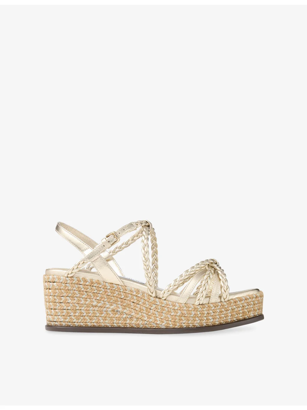 Nyra 60 Braided Leather Wedge Platform Sandals - 1