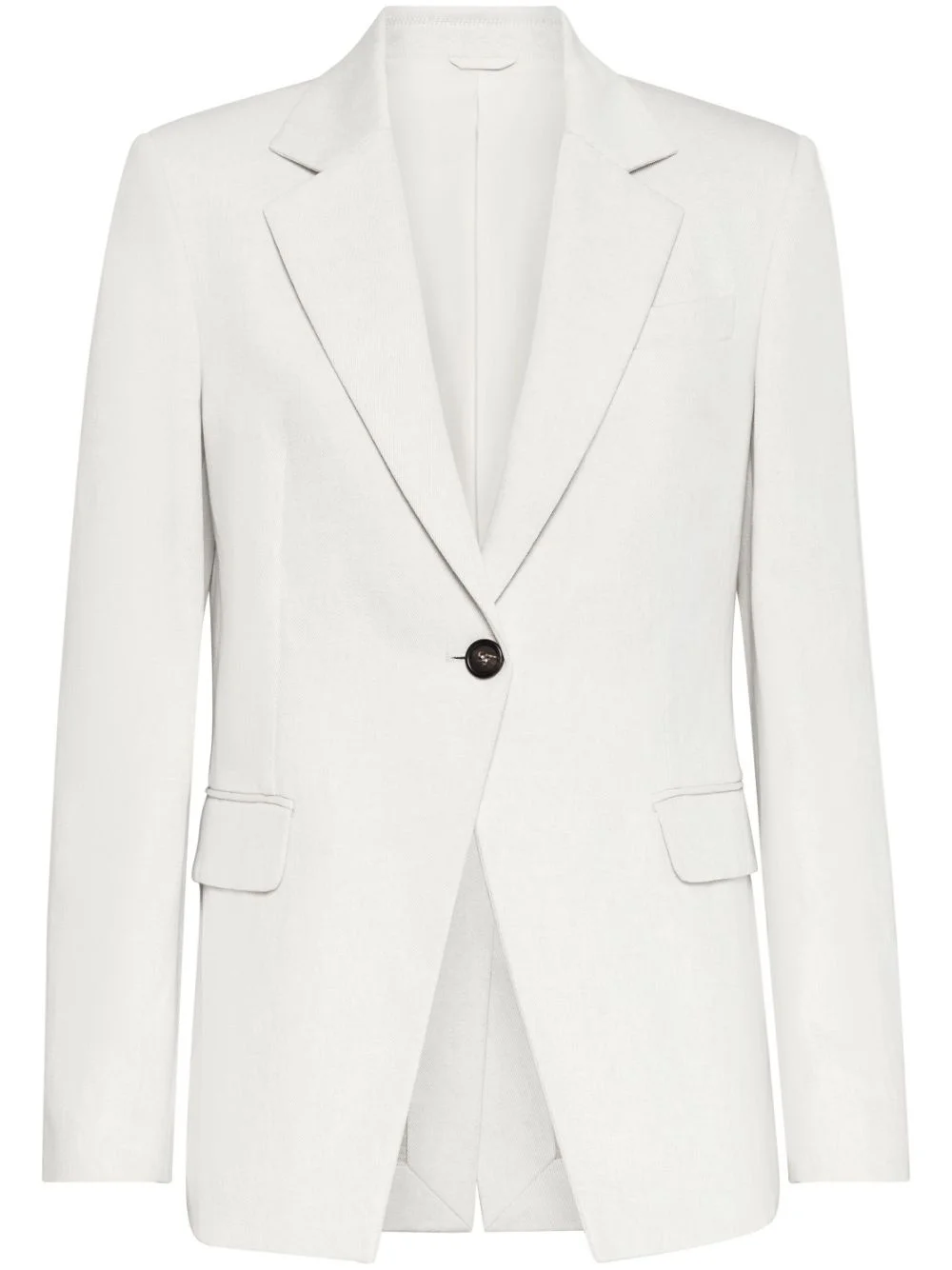 gabardine-weave single-breasted blazer - 1