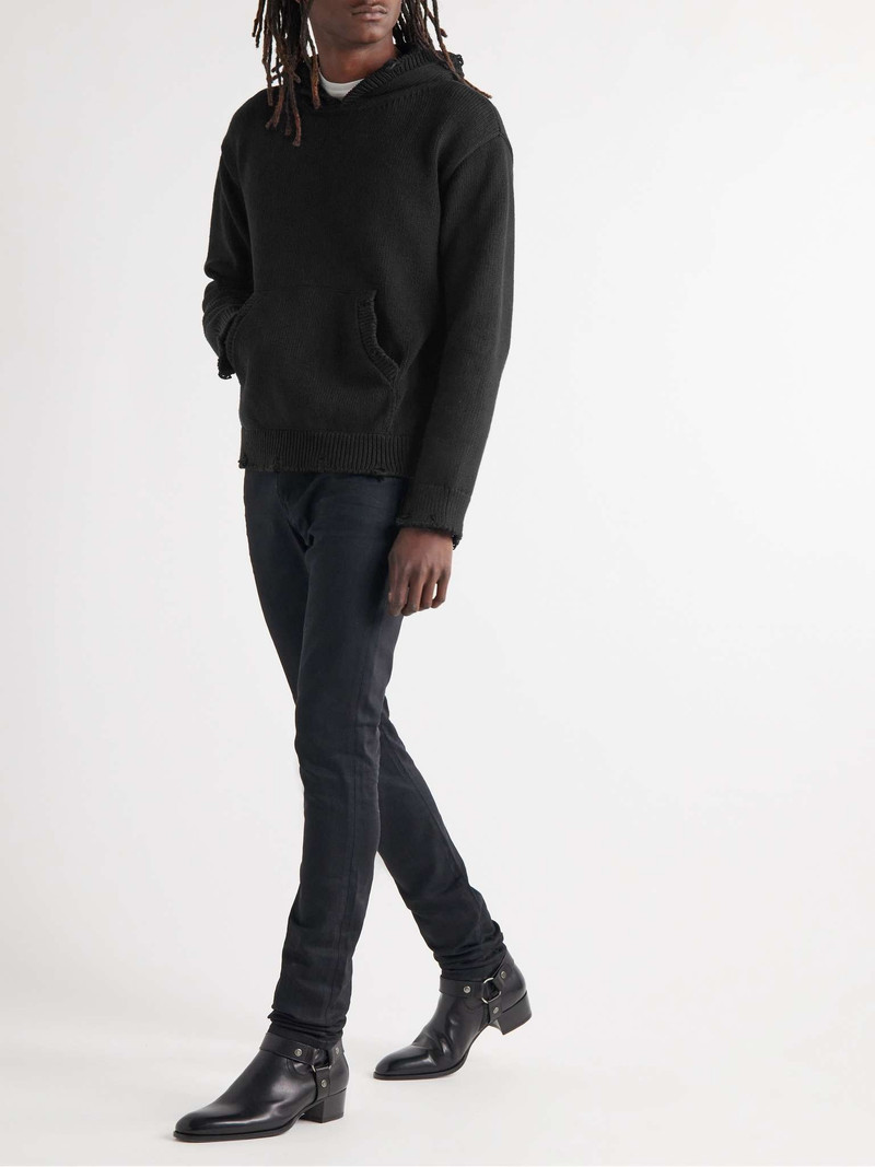 SAINT LAURENT Distressed Cotton Hoodie outlook