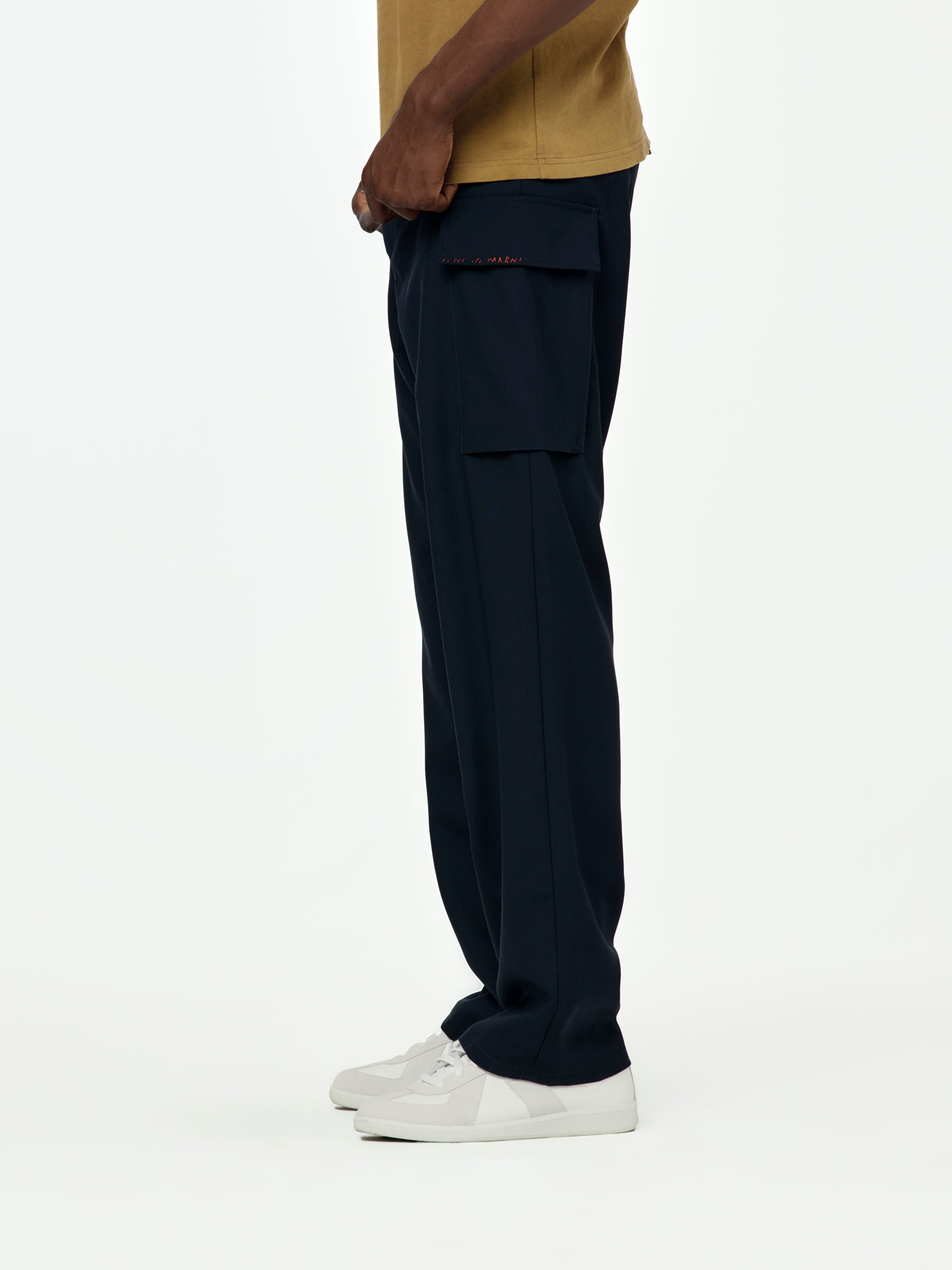 TROPICAL WOOL STRAIGHT LEG PANTS (BLUBLACK) - 2