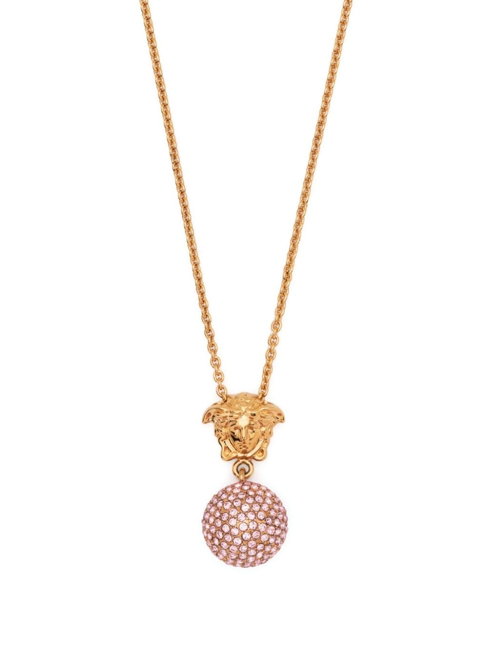Medusa-motif crystal-embellished necklace - 1