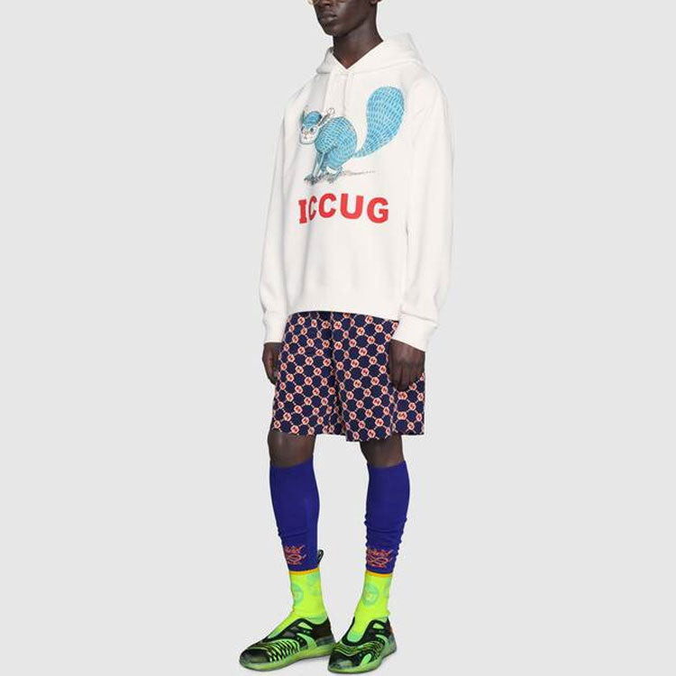Gucci GG Hexagon Silk Crepe Shorts 'Blue Ivory' 654859-ZAF9W-4759 - 2