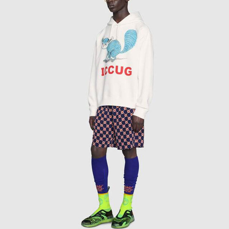 GUCCI Gucci GG Hexagon Silk Crepe Shorts 'Blue Ivory' 654859-ZAF9W-4759 outlook