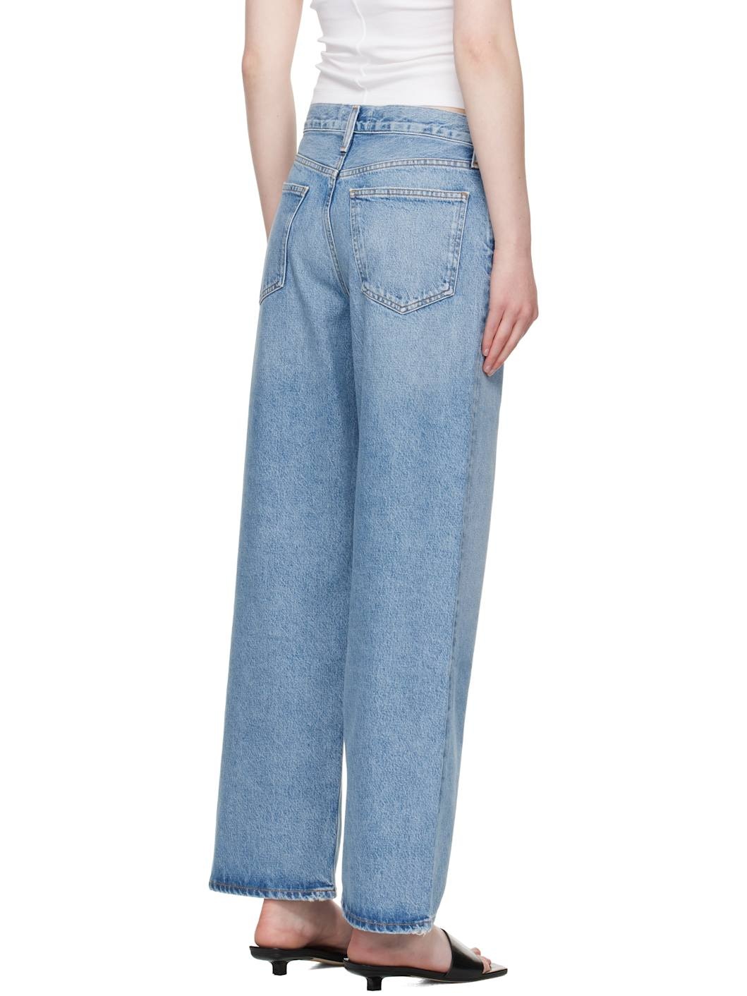 Blue Low Slung Baggy Jeans - 3
